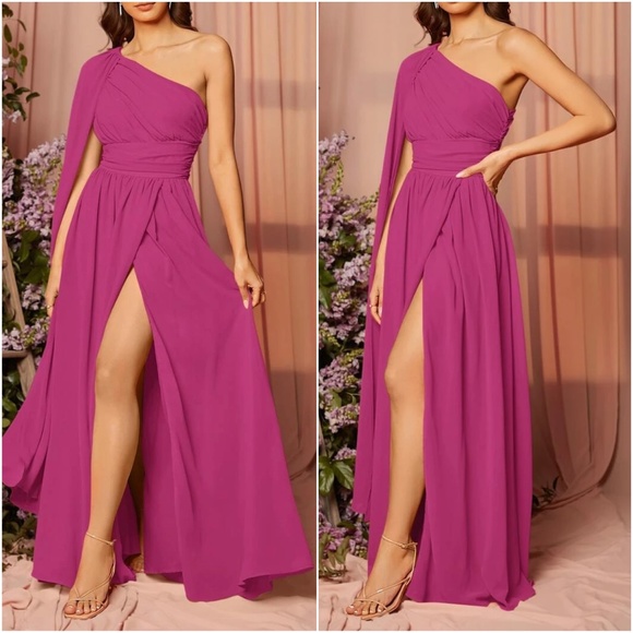 Dresses & Skirts - Luxe One Shoulder Party Prom Wedding Evening Maxi Dress
